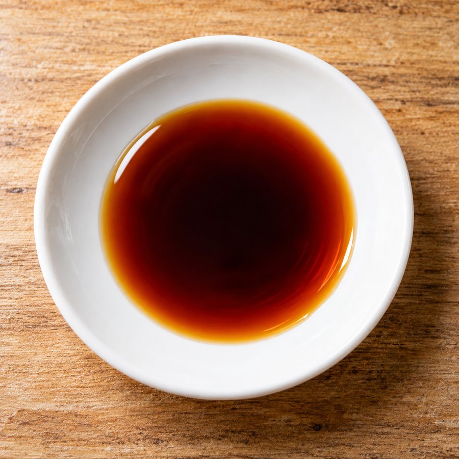 白い小皿に注いだ醤油